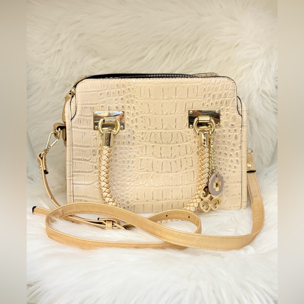 🌾 Gianni Bini Faux Croc Satchel and Shoulder‎ Bag NEW